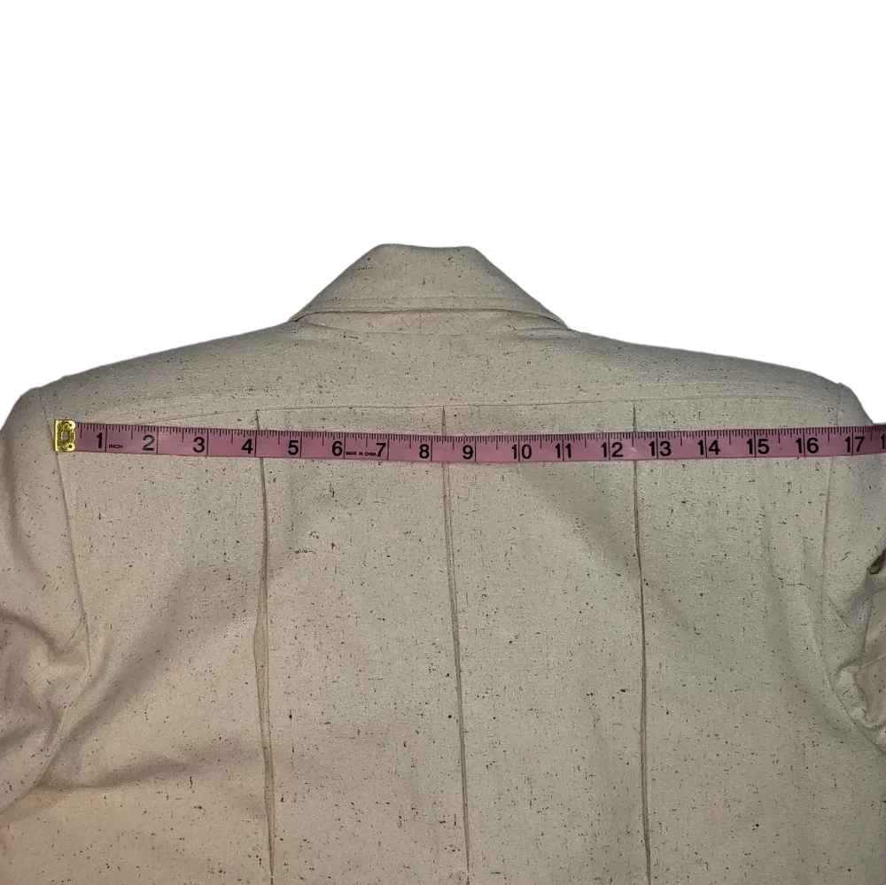 Naturelle George Georgiou Tan Beige 100% Silk Blazer Sz XS Western Style Jacket - Picture 14 of 16